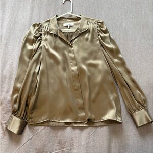 FRAME Gillian 100% Silk Blouse Golden